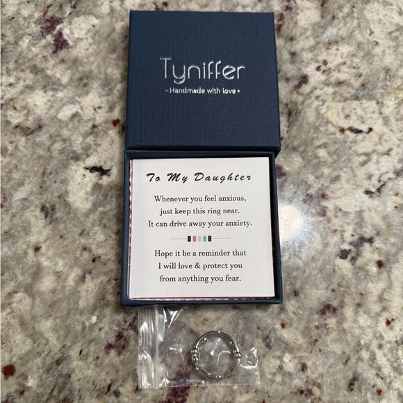 NEW Tyniffer Beads Fidget Ring To My Daughter Ring Daughter Anxiety Sz 7 - Picture 4 of 12